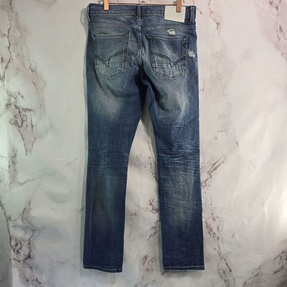 Stone Refinery Jeans Mens 29 X 32 Denim The Clyde Stone Distressed Slim Straight - Picture 5 of 14